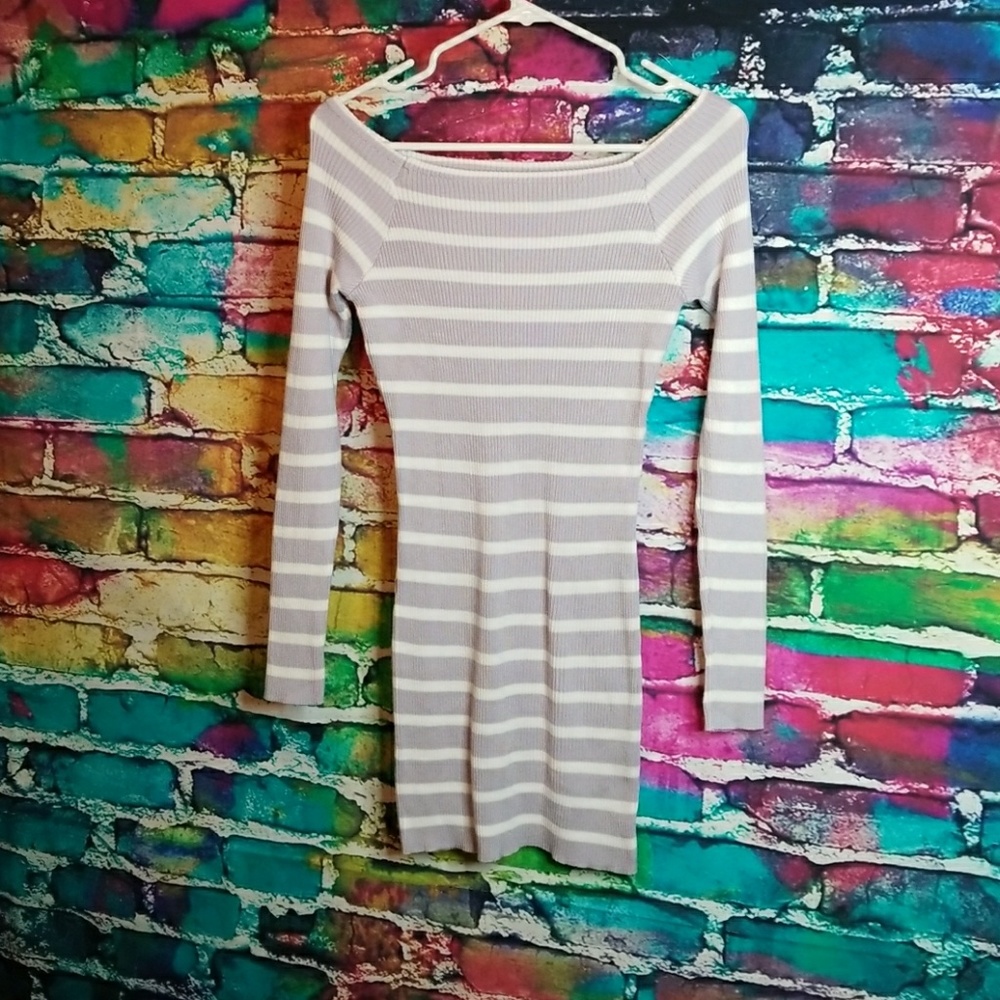 Lilac striped knot tunic
